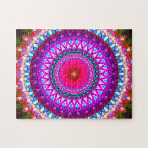 Bright Kaleidoscopic Mandala Art Jigsaw Puzzle