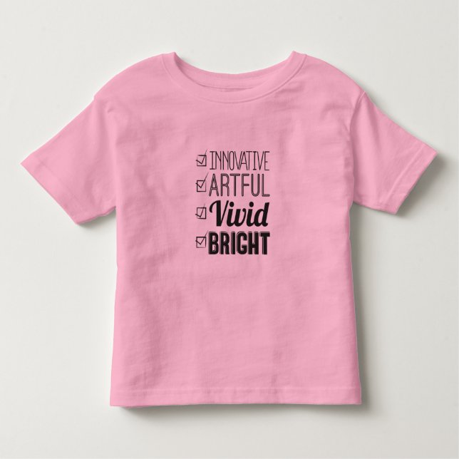 BRIGHT Kids T-Shirt, Checklist Toddler T-Shirt (Front)