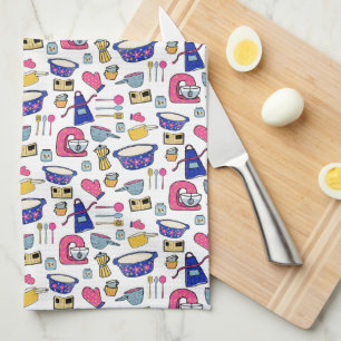 Bright Kitchen Utensils Cook Cake Baker Tea Towel