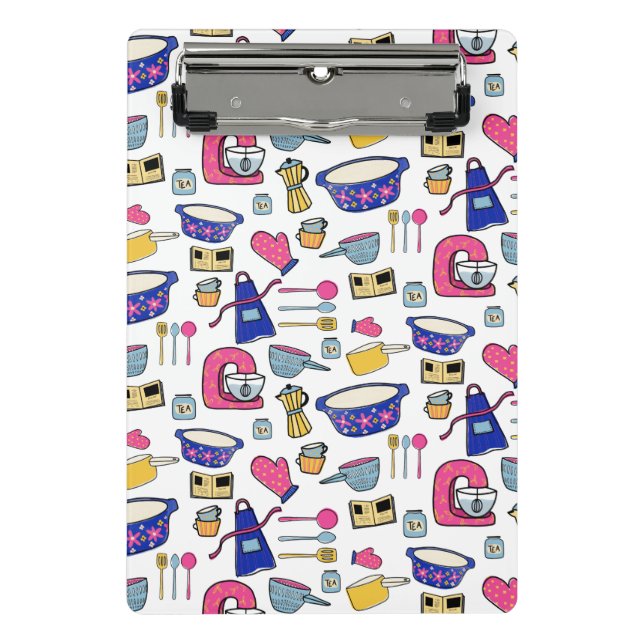 Bright Kitchen Utensils pattern Mini Clipboard (Front)