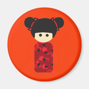 Bright Kokeshi Magnet