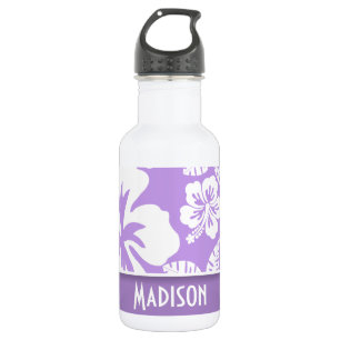 Bright Lavender Tropical Hibiscus; Personalised 532 Ml Water Bottle