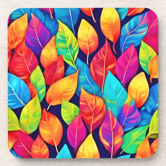 Bright Leaf Artwork Coaster (Front)