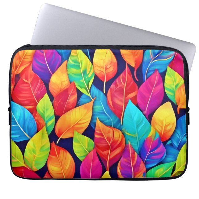Bright Leaf Artwork Laptop Sleeve (Front)