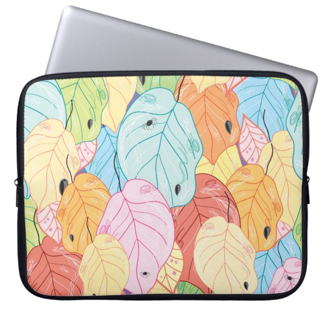Bright Leaf Texture: Nature Inspired. Laptop Sleeve (Front)