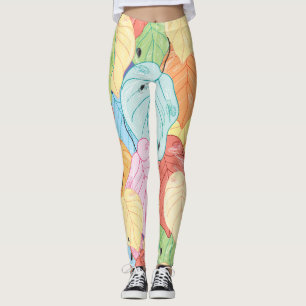 Bright Leaf Texture: Nature Inspired. Leggings