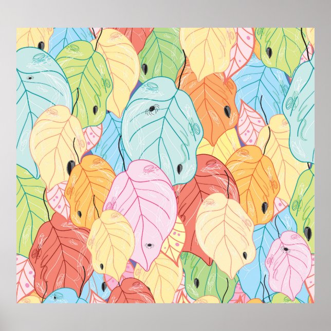 Bright Leaf Texture: Nature Inspired. Poster (Front)