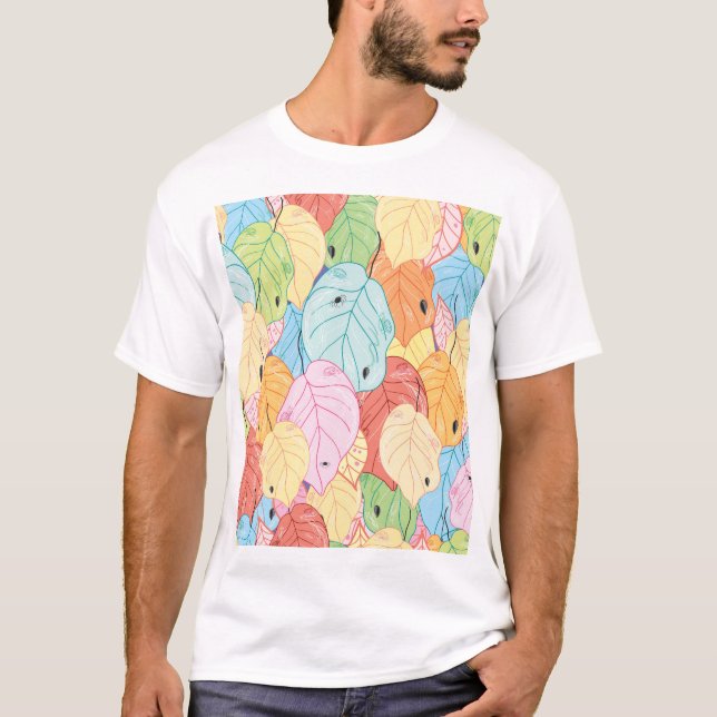 Bright Leaf Texture: Nature Inspired. T-Shirt (Front)