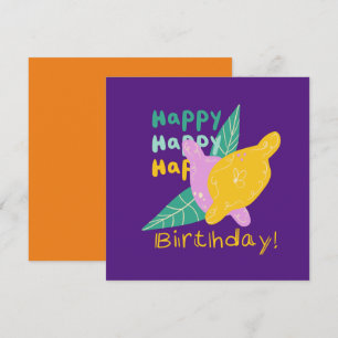 Bright Lemon Art Happy Birthday Lettering Card