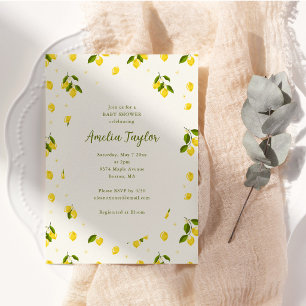 Bright Lemon Citrus Fruit Summer Baby Shower Invitation