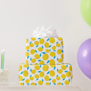 Bright Lemon Seamless Summer Zesty Birthday Party Wrapping Paper