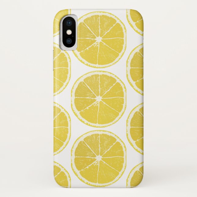 Bright Lemon Slice Pattern iPhone / iPad Case (Back)