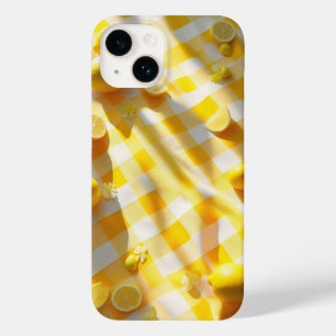 Bright Lemon Summer Picnic Phone Case Yellow Gingh
