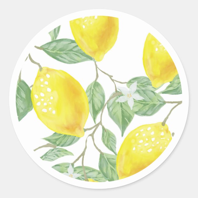 Bright Lemons and Leaves Stickers (Front)