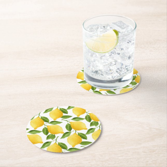 Bright lemons coasters (Insitu)