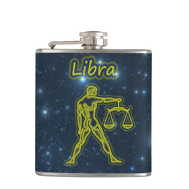 Bright Libra Hip Flask (Front)