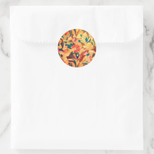 Bright Light Floral Botanical Garden Fine Art Classic Round Sticker
