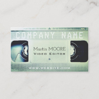 Bright light vhs cassette retro cover business card