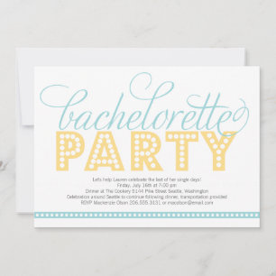 Bright Lights Bachelorette Party Invitation