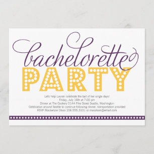 Bright Lights Bachelorette Party Invitation