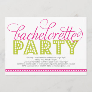 Bright Lights Bachelorette Party Invitation