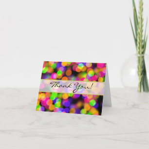 Bright  Lights Bokeh Wedding Thank You Card