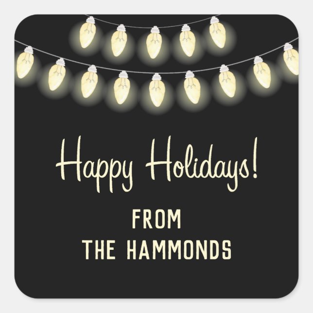 Bright Lights Holiday Gift Square Sticker (Front)