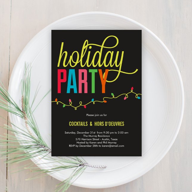 Bright Lights Holiday Party Invitation (Creator Uploaded)