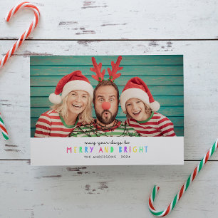 Bright Lights Horizontal Single Photo Holiday Card