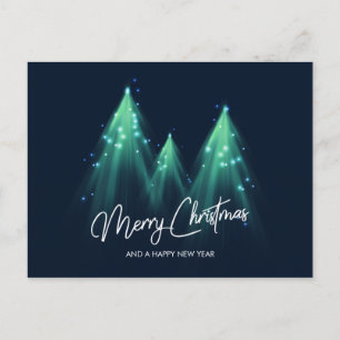 Bright Lights illuminated Christmas Trees Postcard