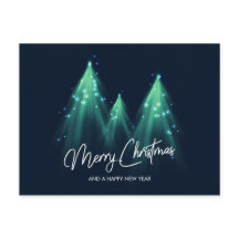 Bright Lights illuminated Christmas Trees Postcard