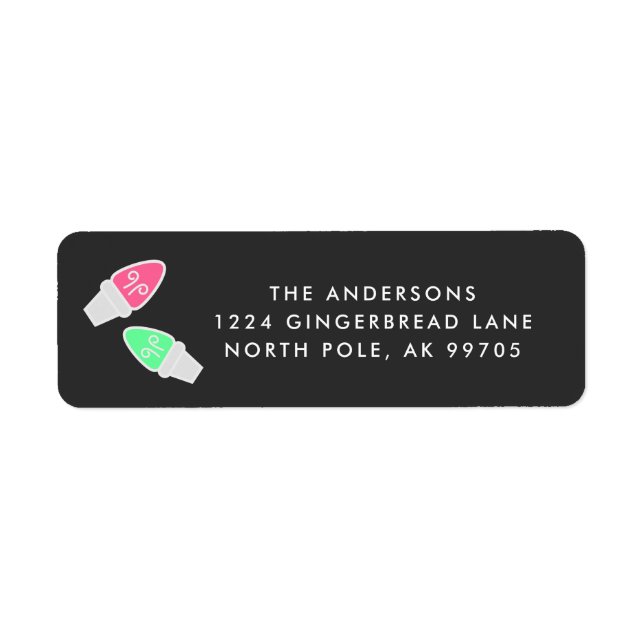 Bright Lights on Slate Holiday Return Address Label (Front)