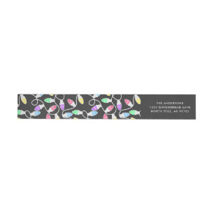 Bright Lights Slate Holiday Wrap Around Label