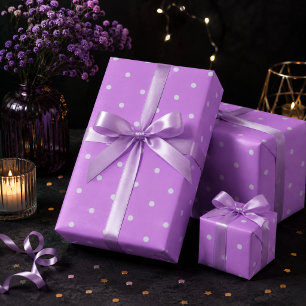 Bright Lilac Polka Dots  Wrapping Paper