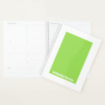 Bright Lime Green Planner<br><div class="desc">This bright lime green solid colour is a classic and timeless design. Simple basic colours to show off your name, address and other business or personal details. A colour block design is always in style. Make your message stand out with this plain minimalist yet colourful bold design. Customise and change...</div>