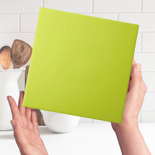 Bright lime Green Solid Color Simple Plain Ceramic Tile