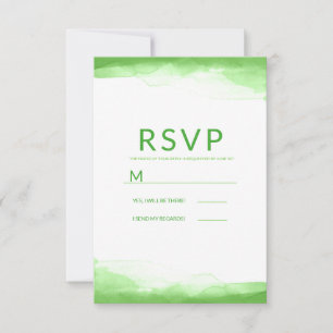 Bright Lime Green Watercolor Modern Wedding RSVP