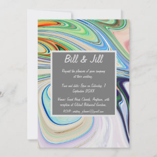 Bright Liquid Marble Wedding Invitation
