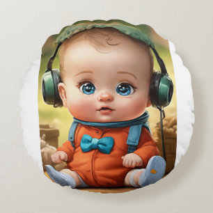 Bright Little Brain – Smart Baby Face Round Cushion