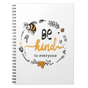 Bright logo with kind bee notebook
