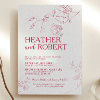 Bright Magenta Fun Floral Botanical Boho Wedding