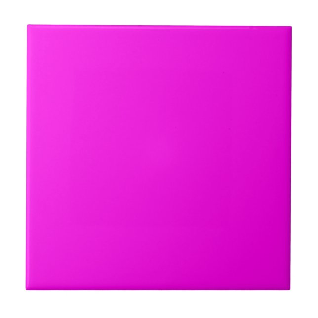 Bright Magenta Solid Colour Ceramic Tile (Front)