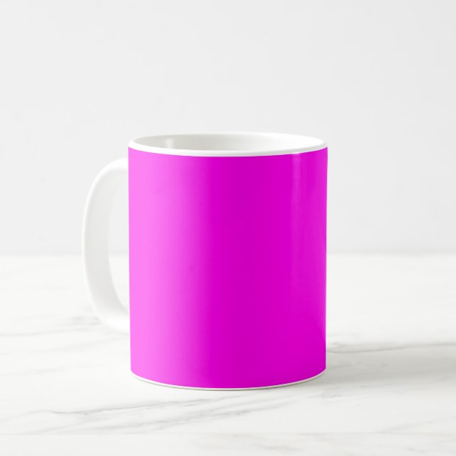 Bright Magenta Solid Colour Coffee Mug (Front Left)