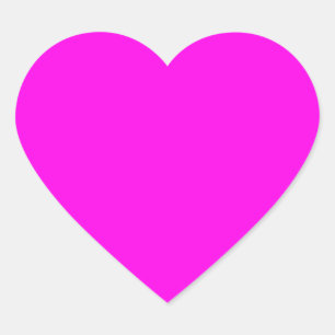 Bright Magenta Solid Colour Heart Sticker