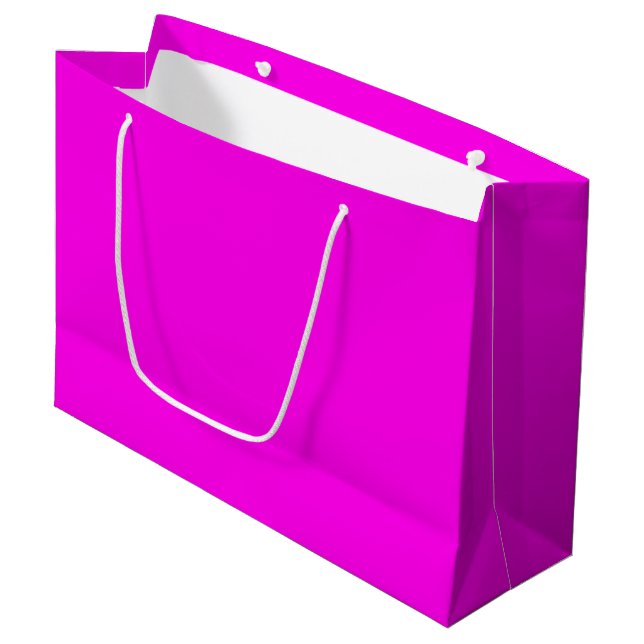 Bright Magenta Solid Colour Large Gift Bag (Front Angled)