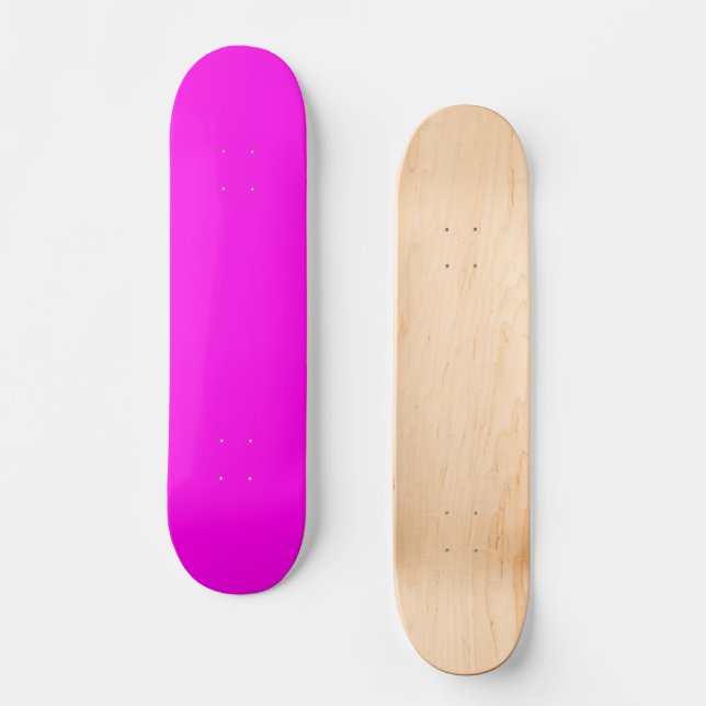 Bright Magenta Solid Colour Skateboard (Front)