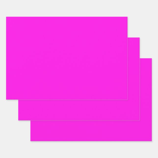  Bright Magenta (solid colour)  Wrapping Paper Sheet (Set)