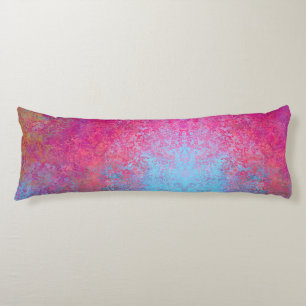 Bright Magenta Sunset Abstract Acrylic Pour Body Cushion