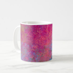 Bright Magenta Sunset Abstract Acrylic Pour Coffee Mug