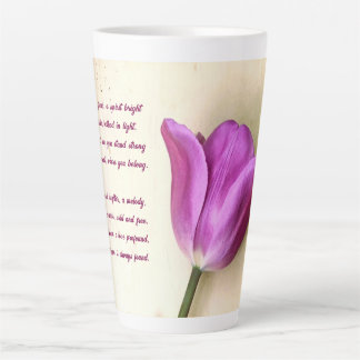Bright Magenta Tulip Poetic Latte Mug